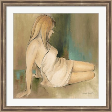 Framed Waking Woman II (green) Print