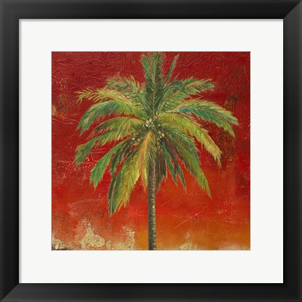 Framed La Palma on Red I Print