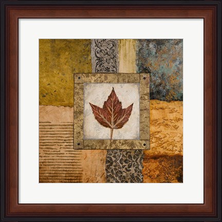 Framed Fallen Leaf I (red) Print