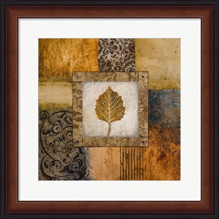 Framed Fallen Leaf III (yellow) Print