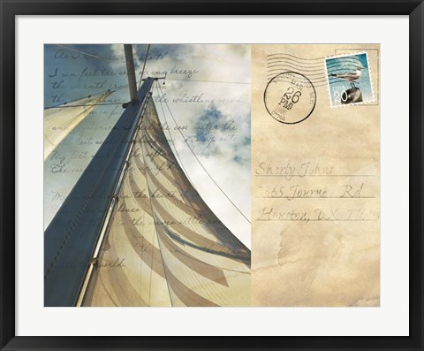 Framed Voyage Postcard II Print