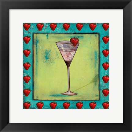 Framed Strawberry Coctelito Print