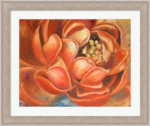 Framed Red Lotus I Print