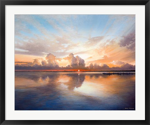 Framed Sunset over Lake Print