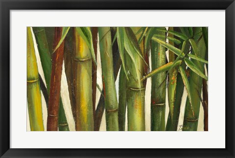 Framed Bamboo on Beige I Print