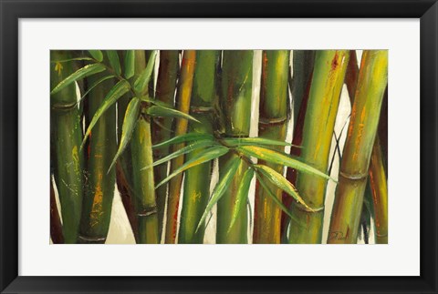 Framed Bamboo on Beige II Print