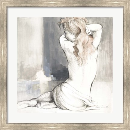 Framed Sketched Waking Woman I Print