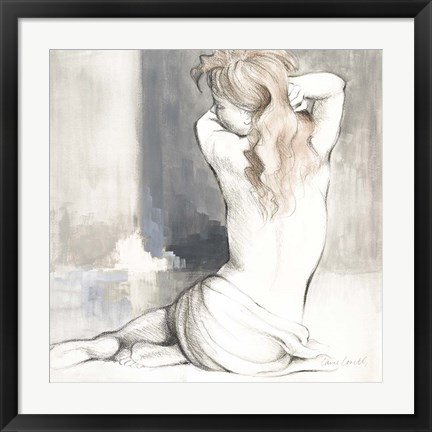 Framed Sketched Waking Woman I Print