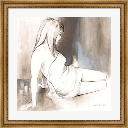 Framed Sketched Waking Woman II Print