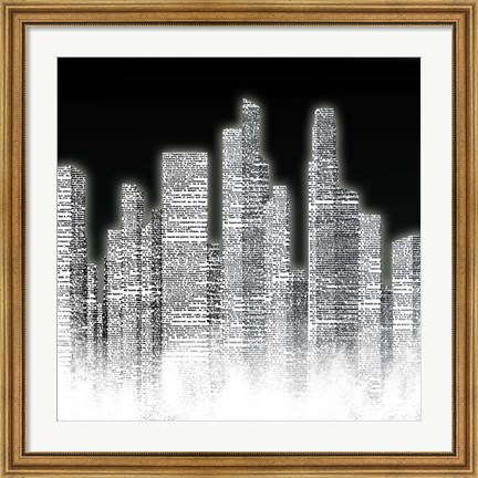 Framed Black and White City I Print