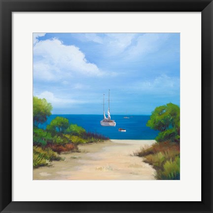 Framed Sailboat on Coast II Print