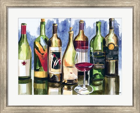 Framed Bottles Reflect II Print