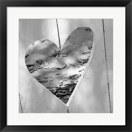 Framed B&amp;W Heart Full of Love Print