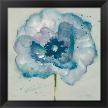 Framed Flower in Blue II Print