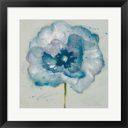 Framed Flower in Blue II Print