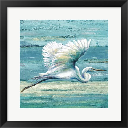 Framed Great Egret I Print