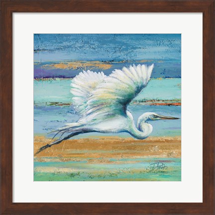 Framed Great Egret I Print