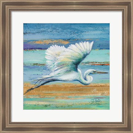 Framed Great Egret I Print