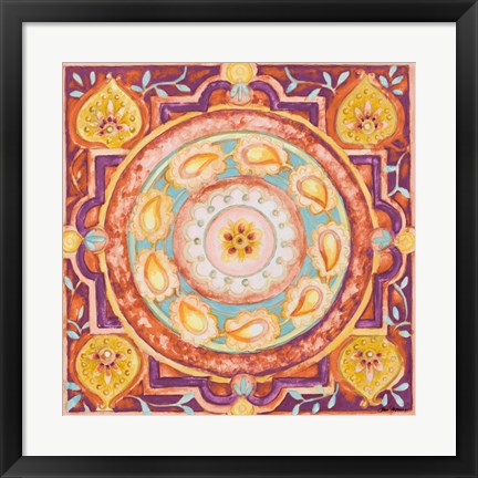 Framed Pink Medallion I Print