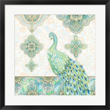 Framed Emerald Peacock II Print