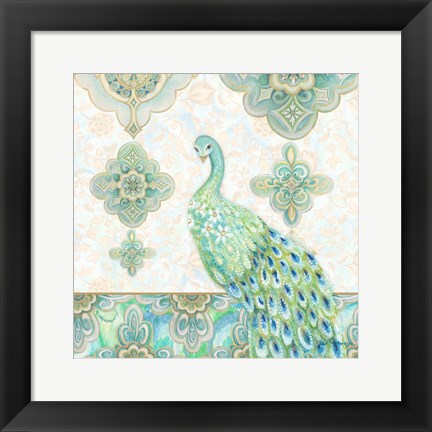 Framed Emerald Peacock II Print