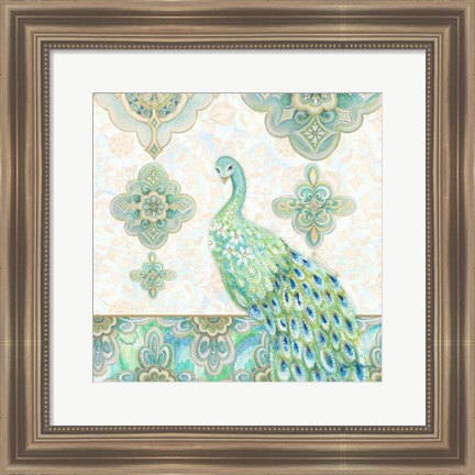 Framed Emerald Peacock II Print