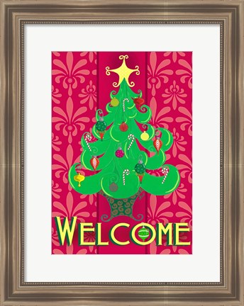 Framed Christmas Tree Welcome Print