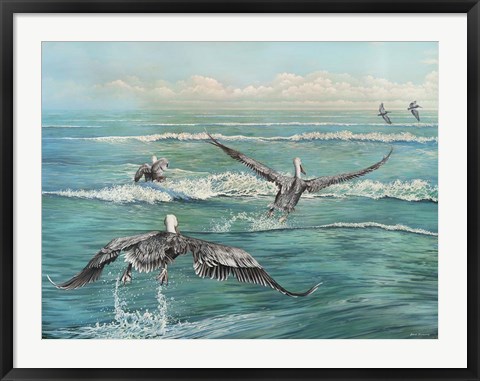 Framed Pelican Beach Print