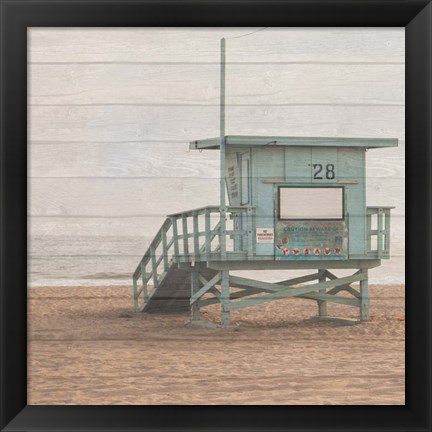 Framed Life Guard White Wash Print