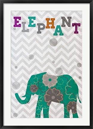 Framed Emerald Elephant Print