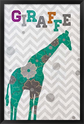 Framed Emerald Giraffe Print