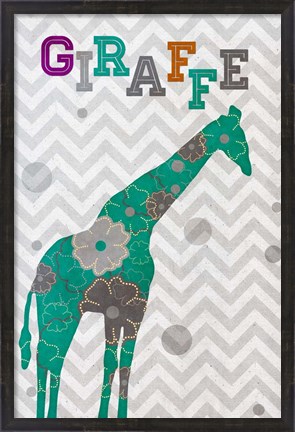 Framed Emerald Giraffe Print