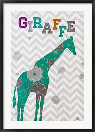 Framed Emerald Giraffe Print