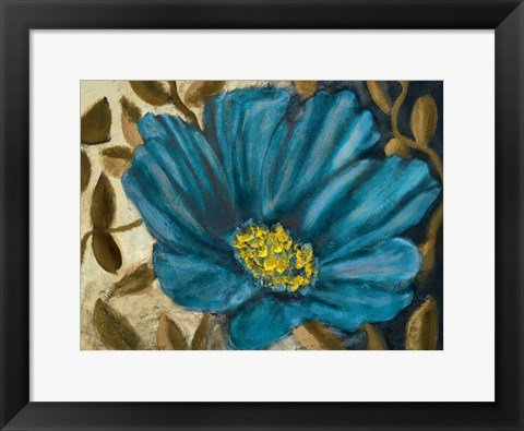 Framed Simple Blue Garden II Print