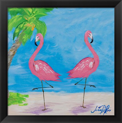 Framed Fancy Flamingos IV Print