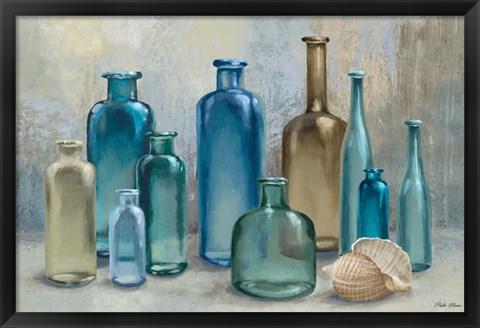 Framed Glass Bottles Print