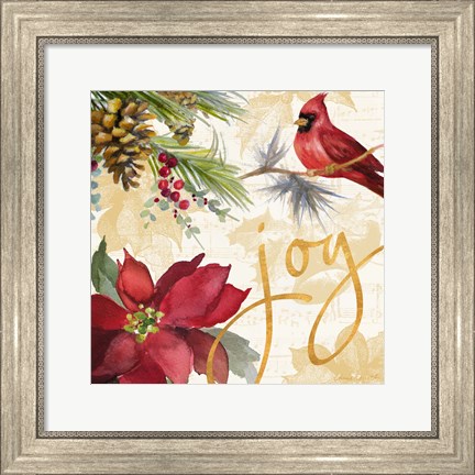 Framed Christmas Poinsettia I Print