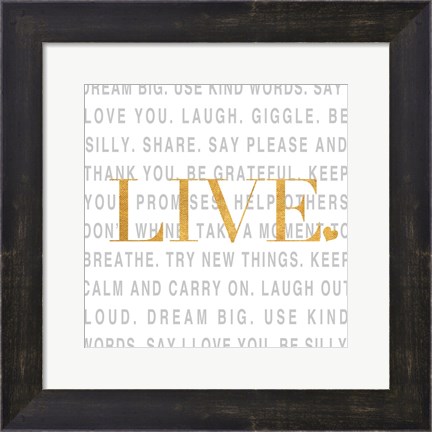 Framed Gold Love and Life II Print