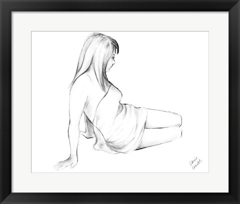 Framed Waking Woman On White I Print