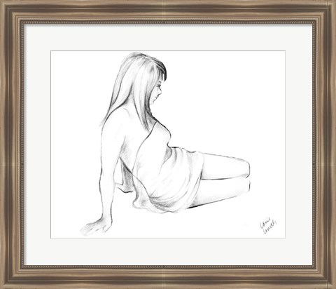 Framed Waking Woman On White I Print