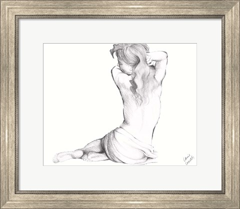 Framed Waking Woman On White II Print