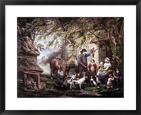 Framed Evening or the Sportsman&#39;s Return [L] Print