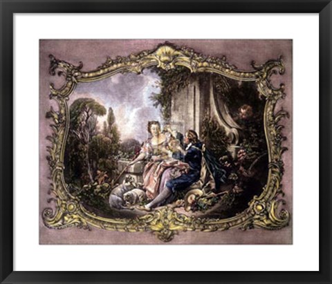 Framed Lovers in a Garden Print