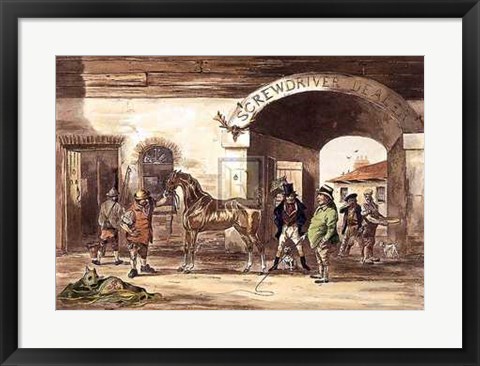 Framed Robert richard Scanland - Horse Dealing I 24x20 Print Print