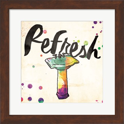 Framed Refresh Colorful Sink Print