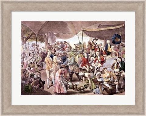 Framed Colonel Mordaunts&#39;s Cock Match Print