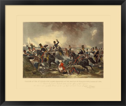 Framed Charge of the 3Rd Light Dragoons Print