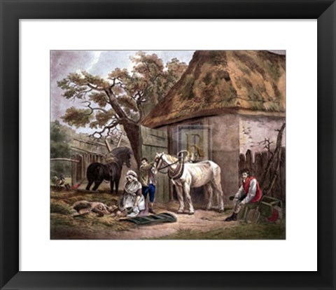 Framed Feeding the Pigs Print