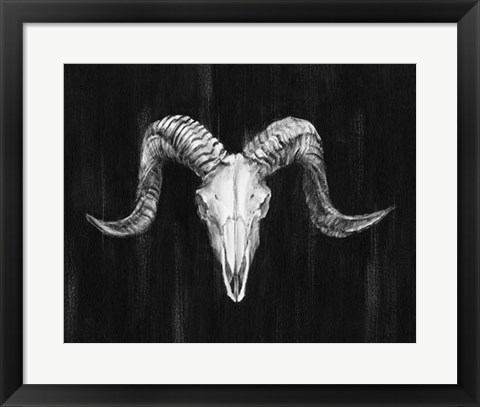 Framed Rustic Ram Mount I Print