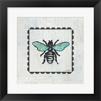 Framed Bee Stamp Print